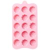 Силиконовая форма для конфет, печенья, желе, шоколада Цветы, 15 ячеек, цвет розовый, 19,7х10х1,5 см, Kitchen Angel KA-SFRM8-02 - изображение