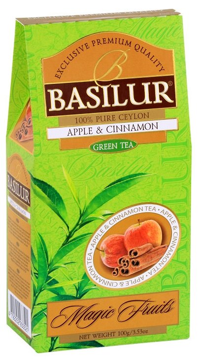 Чай зеленый листовой Basilur Волшебные фрукты "Яблоко и корица", 100г. - фотография № 1