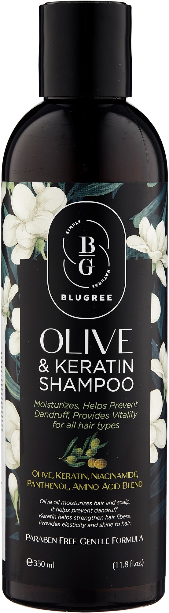 BLUGREE: шампунь С оливковым маслом И кератином