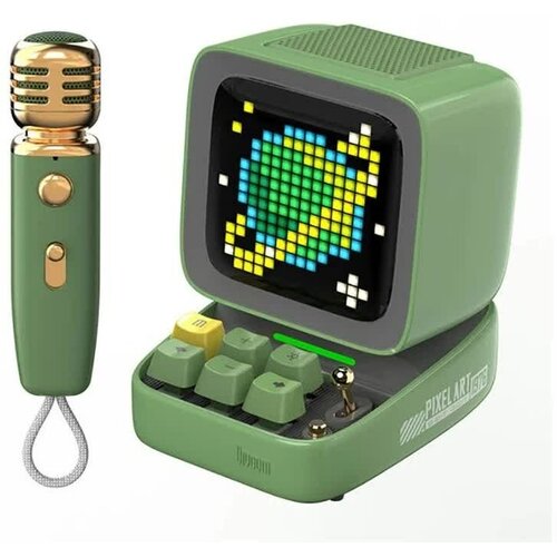 Портативная колонка Divoom Ditoo Mic Green с микрофоном портативная колонка divoom lovelock розовый