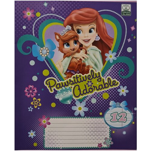 Тетрадь 12 листов в узкую линию формат А5 Disney Princess