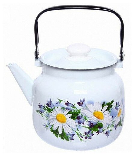фото Чайник эмаль 2.0Л ромашковое поле лысьва