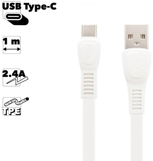 Кабель Hoco X40 Noah, USB - USB Type-C, 1 м, белый - фотография № 5