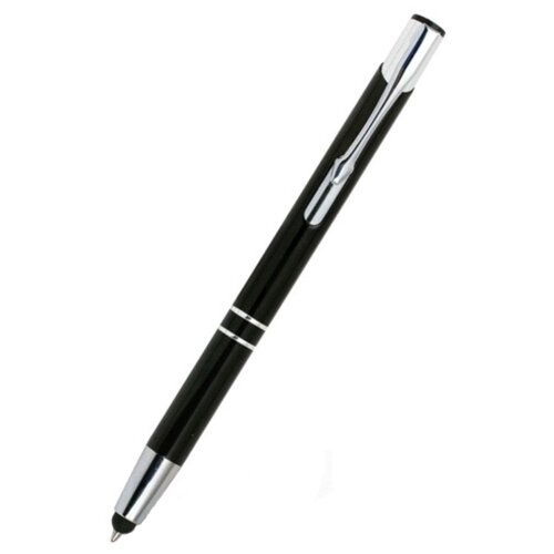 Ручка-стилус Sonnen 141588 для смартфонов планшетов, корпус черный, серебр детали, 1мм, блистер, синяя