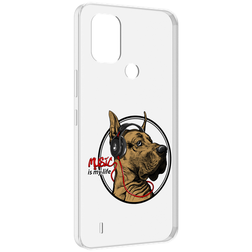 Чехол MyPads музыкальная собака для Nokia C31 задняя-панель-накладка-бампер