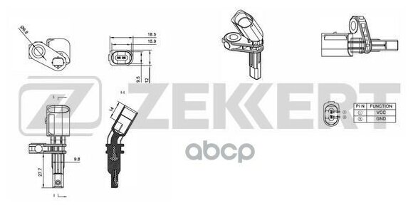 Датчик Abs Передн. Лев. Vw Passat Vi Vii 05- Tiguan 07- Audi A3 Ii 03- Q3 11- Skoda Octavia (1Z Zekkert арт. se-6007