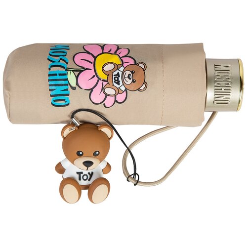 Зонт складной Moschino 8252-SuperminiD Flower bear Dark beige