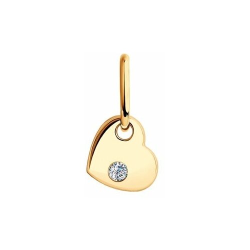 фото Подвеска diamant online, золото, 585 проба, фианит, размер 1.1 см. diamant-online