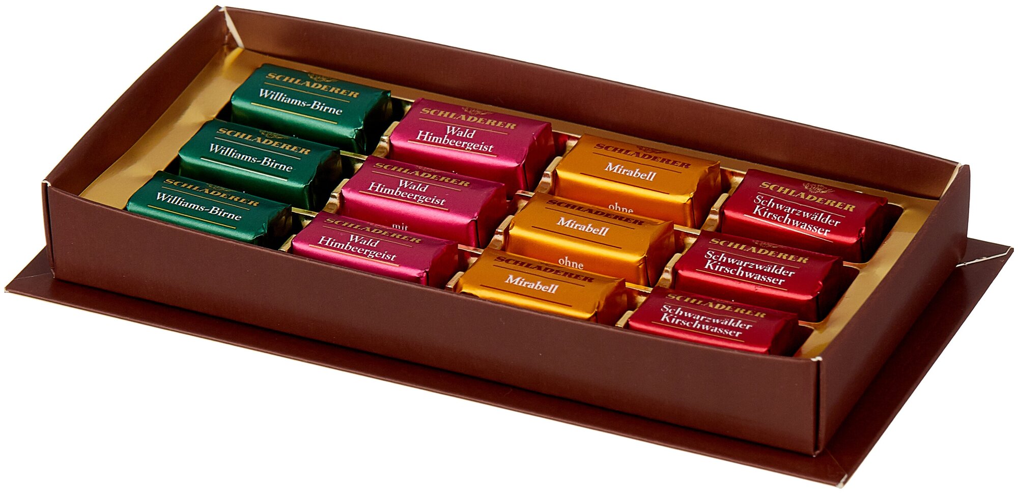 Подарочный набор Schladerer Edle Mischung Шоколадные конфеты ассорти с начинкой из бренди, 127 г