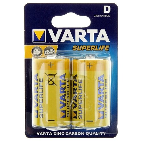 Батарейка солевая Varta SUPER LIFE D набор 2 шт батарейка солевая varta super life d набор 2 шт varta 530945