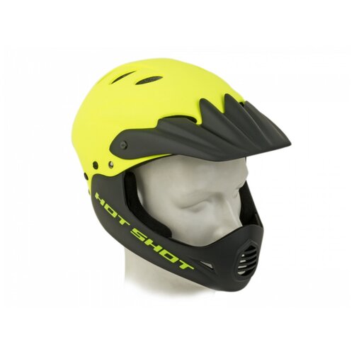 hot shot 333 Шлем 8-9110389 Freeride/DH/BMX/Enduro FullFace ABS- HARD SHELL суперпрочный Hot Shot HST X9 191 Yell- Neon/Blk 17 отверстий, неоново- желтый 56-58см AUTHOR