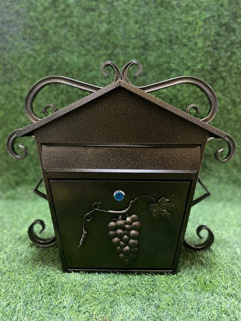 Почтовый ящик уличный металлический с замком кованный "Элит бронза