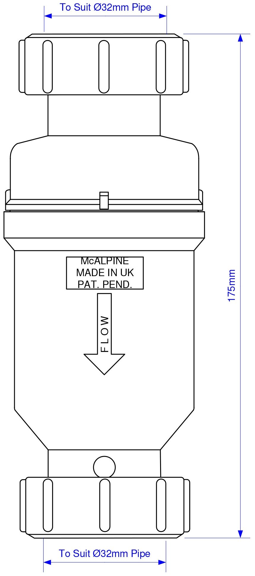 Сифон для раковины McAlpine MRNRV32C-PB - фото №2