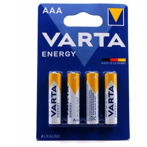 Батарейка VARTA ENERGY AAA LR03, блистер 4 шт. Германия, Alkaline BL4