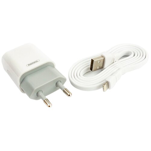 Сетевое зарядное устройство REMAX с USB выходом Proda Travel Charger RP-U14 ток зарядки 2,4А + кабель Lightning 8-pi (белое)