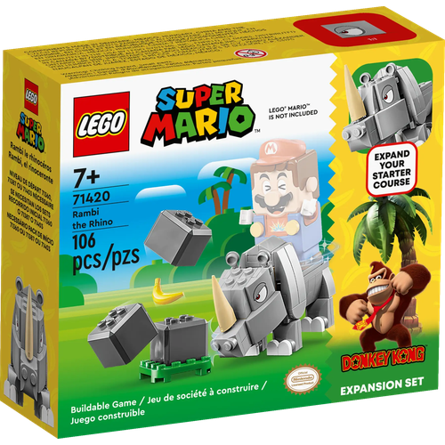 Конструктор LEGO Super Mario 71420 Rambi the Rhino Expansion Set, 106 дет. конструктор lego super mario 71423 dry bowser castle battle expansion set 1321 дет