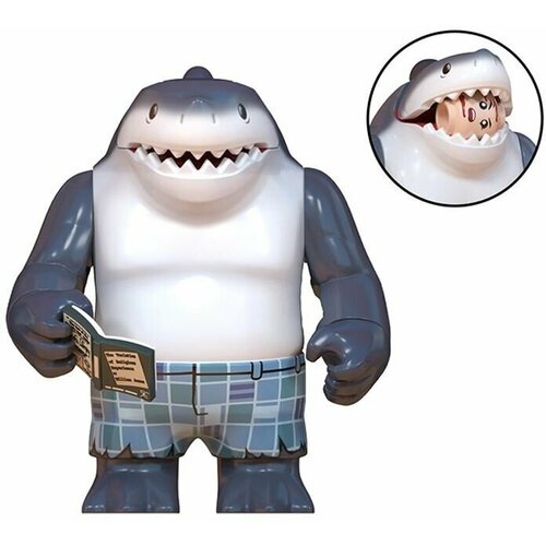 минифигурка короля акул king shark 1 шт 5 см пакет wm2424 Минифигурка Короля Акул, King Shark, 1 шт, 5 см, пакет, WM2424