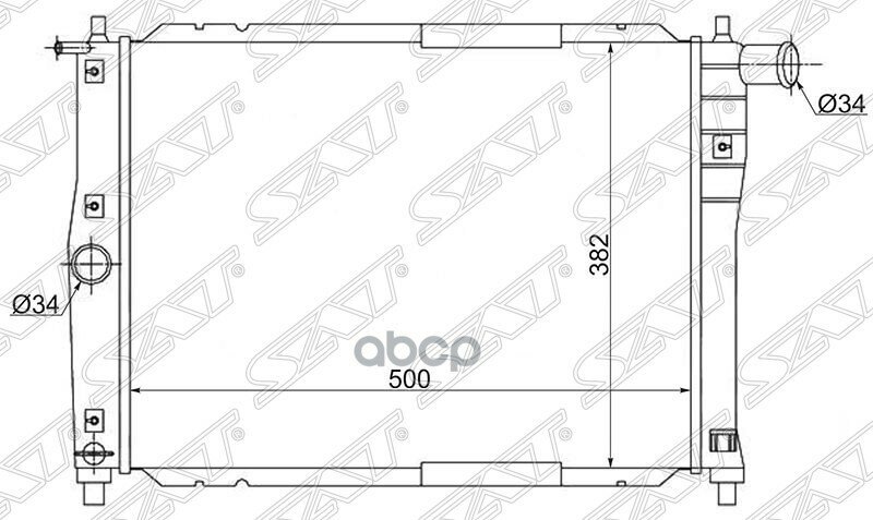 Радиатор Chevrolet Lanos 05-09 / Daewoo Lanos 97-08 / Nubira 97-99 / Заз Ланос 08-16 / Сенс 07-13 / Sat арт. SG-DW0003-1