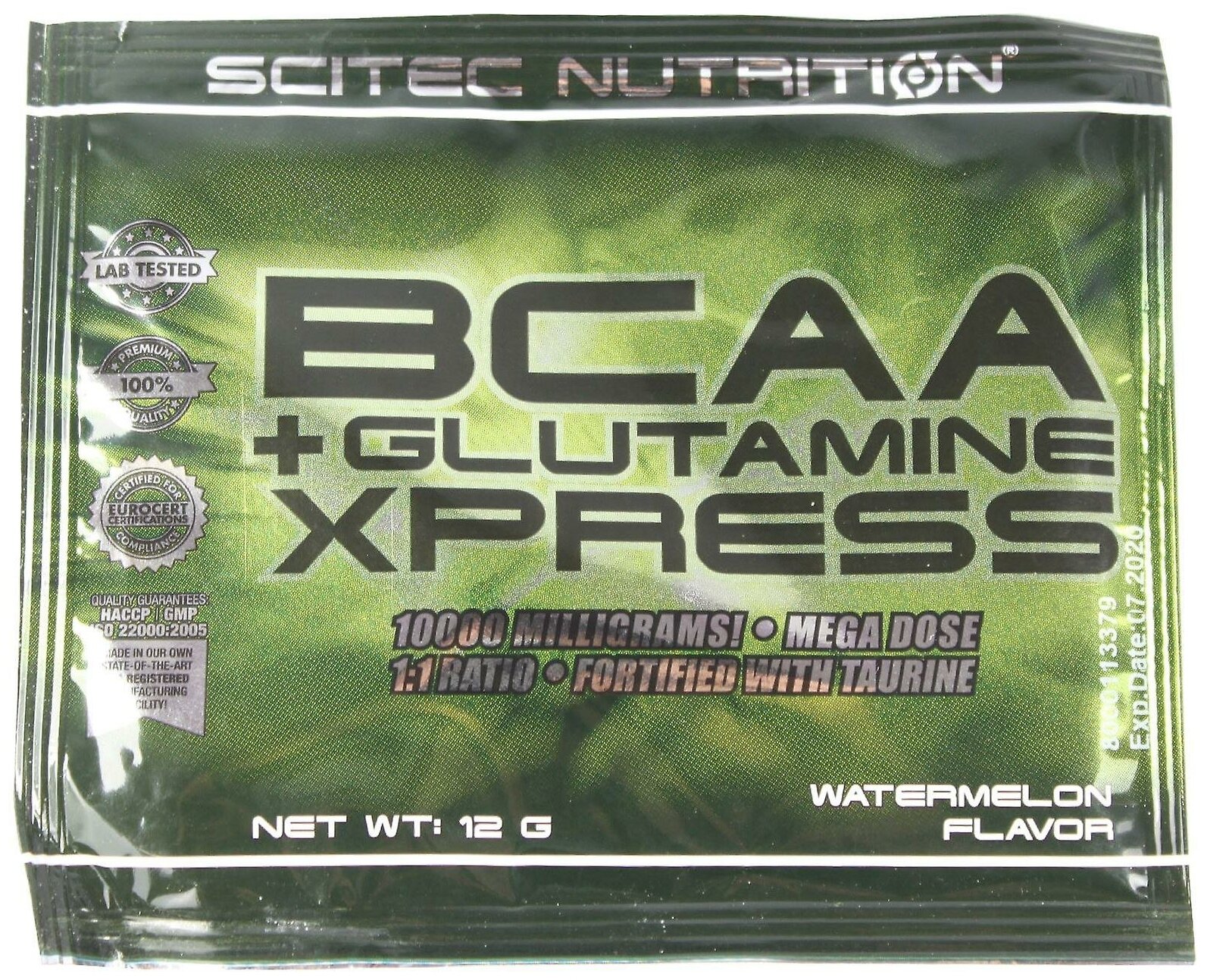 BCAA (БЦАА) Scitec Nutrition, BCAA + Glutamine Xpress, 12 г, Арбуз