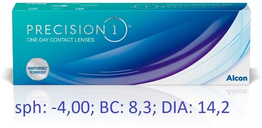 Контактные линзы Alcon Precision1 D 14.2, 30 шт., R 8,3, D -4