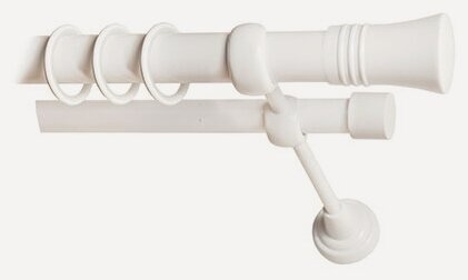 Изображение товара Карниз металлический Валенсия, 2-рядный, гладкий, D-25/16 мм, цвет белый, 2,8 м.