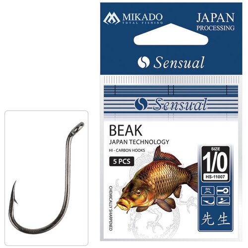 Крючки Mikado SENSUAL BEAK № 6/0 (с ушком) ( 3 шт.) HS11007-6/0-BN