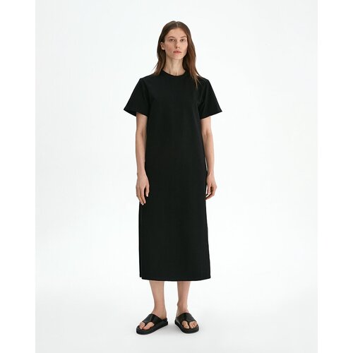 Платье-футболка COCOS, хлопок, макси, размер XS, черный