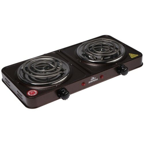 Плитка электрическая Добрыня DO-2207 2000 Вт 2 конфорки коричневая 241700₽