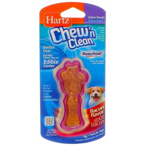 Hartz Косточка для очищения зубов маленькая, Tiny Dog Dental Duo (bacon flavored) 25г