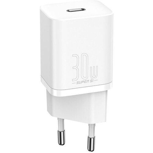 Сетевая зарядка Baseus Super Si, Type-C 30W, QC3.0 PD, белый 30w type c wall charger usb c pd power delivery charger for new macbook pro ipad pro nexus