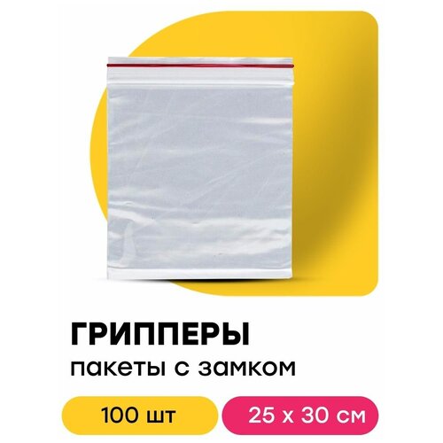 Грипперы пакеты упаковочные с замком zip lock 25х30 см 100 шт