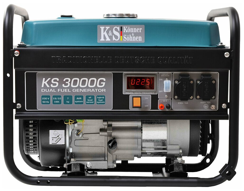-бензиновый генератор K&S Könner & Söhnen KS 3000 G, (3000 Вт .