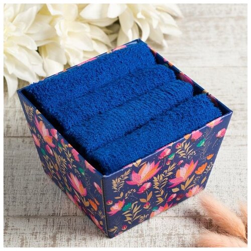 фото Набор махровых салфеток "flowers" 30х30 см этель