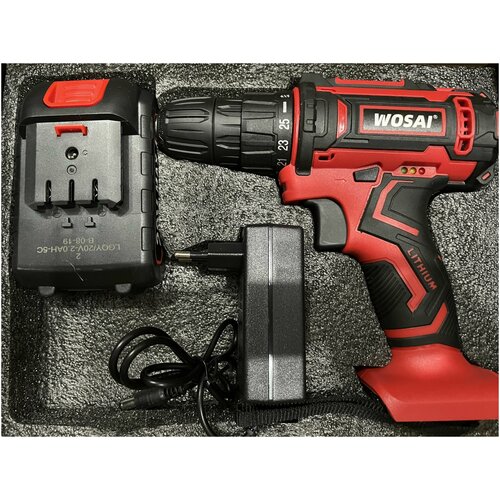 Дрель-шуруповерт WOSAI WS-3020 От аккумулятора 20 В 40 Нм 1 АКБ 290000₽