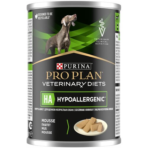 Влажный корм консервы для собак Pro Plan Veterinary Diets Hypoallergenic при пищевой непереносимости 400 г х 1шт