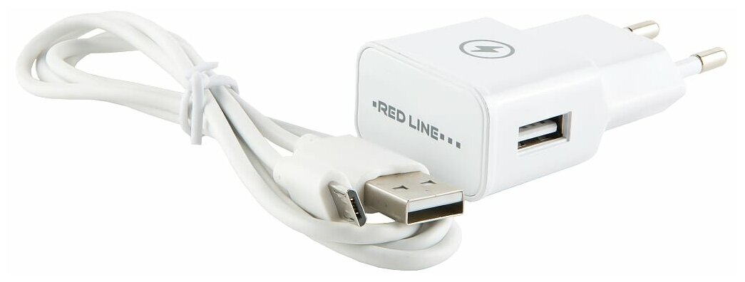 Зарядное устройство сетевое Red Line NT-1A USB 1A белый+ кабель MicroUSB
