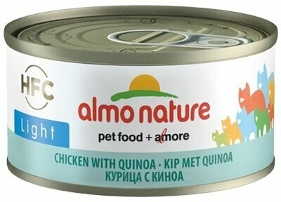 Almo Nature Низкокалорийные консервы для кошек с курицей и киноа (HFC ALMO NATURE LIGHT CATS CHICKEN AND QUINOA) 0,07 кг x 1 шт.