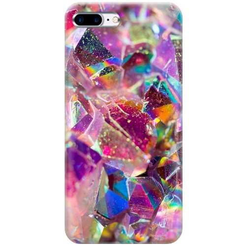 фото Re:pa накладка transparent для apple iphone 8 plus / 7 plus с принтом "розовые кристаллы"