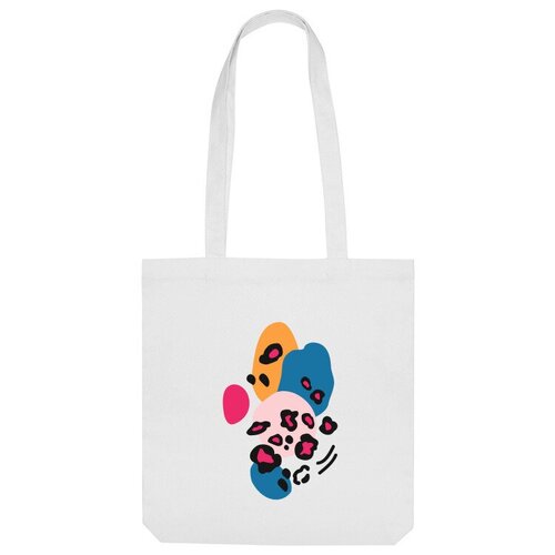 Сумка шоппер Us Basic, белый сумка яркая абстракция с леопардовыми пятнами бежевый