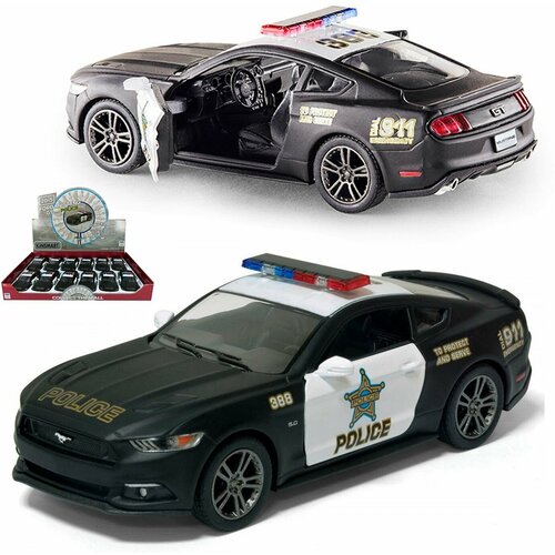 Металлическая машинка игрушка 1:38 2015 Ford Mustang GT Police (Форд Мустанг Полицейский) инерционная / Черный металлическая машинка kinsmart 1 38 2006 ford mustang gt police kt5091dp инерционная