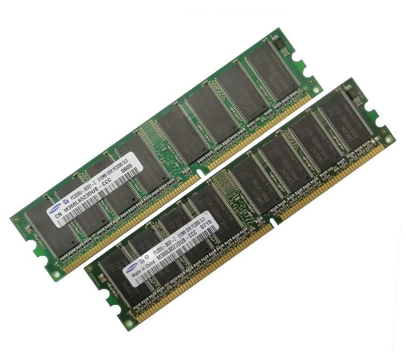 ОЗУ Dimm 1Gb PC-3200(400)DDR Samsung M368L6523DUS-CCC (Kit 2x512Mb)