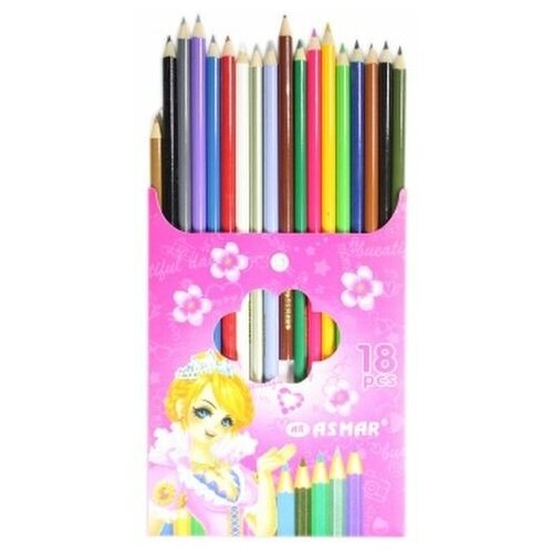 Набор цветных карандашей 18 цв в пластиковой упаковке 411₽