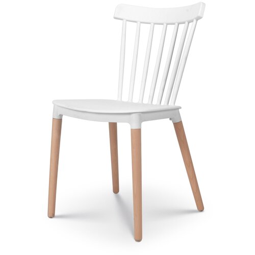 Стул пластиковый офисный обеденный кухонный на ножках со спинкой Лофт BYROOM Home MAPLE, латте