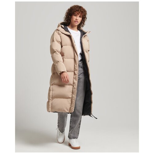 Куртка Superdry STUDIOS LONGLINE DUVET COAT Пол Женский, Цвет Бежевый, Размер 10