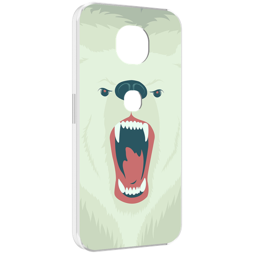 Чехол MyPads белый-медведь для Motorola Moto G5S (XT1799-2) задняя-панель-накладка-бампер
