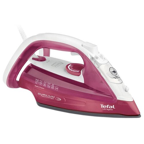 утюг tefal ultragliss plus fv6810e0 1 шт Утюг Tefal FV4920, розовый/белый