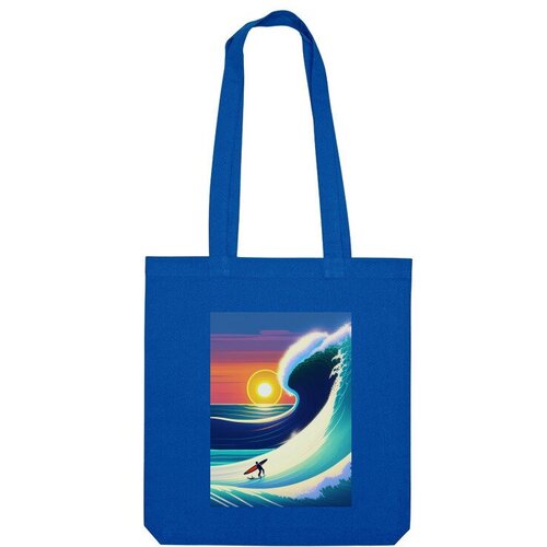 Сумка шоппер Us Basic, синий мужская футболка surfer at sunset 2xl темно синий