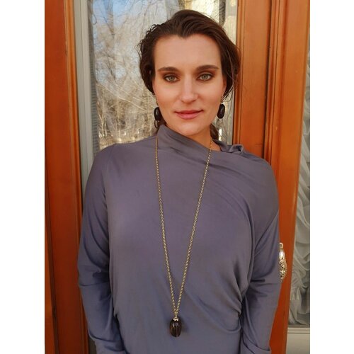 Колье цепочка с кулоном подвеской 96+5 см раухтопаз