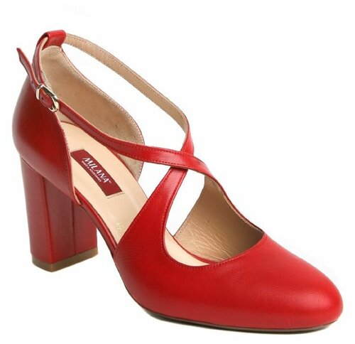 Туфли лодочки  Milana, натуральная кожа, полнота F, размер 40, красный
