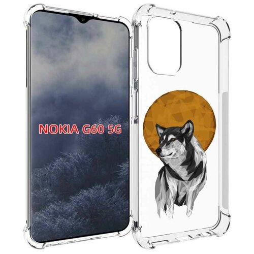 Чехол MyPads Лунный волк для Nokia G60 5G задняя-панель-накладка-бампер